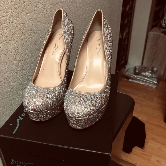 Betsey Johnson Crystal Heels US 8.5 - Picture 9 of 14